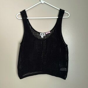 Future collective black mesh style knitted tank